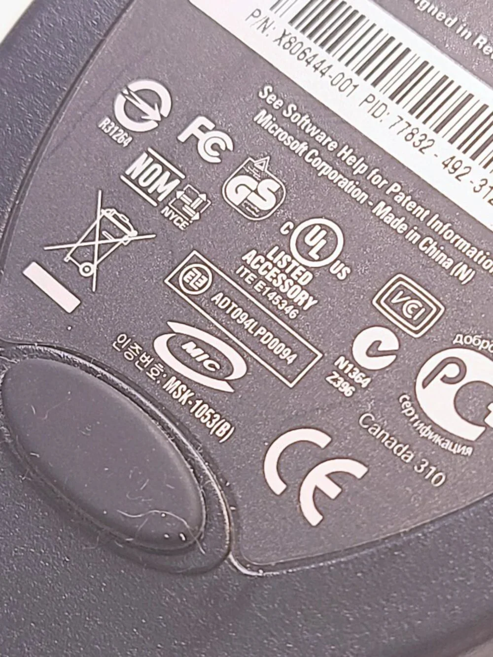 Microsoft Wireless Mouse Receiver v1.0 X806444-001 Model 1053 USB Tested WORKS
